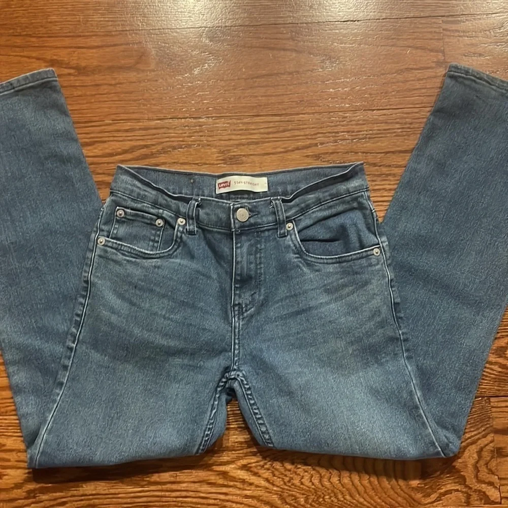 LEVIS 514 Big Boys straight leg denim jeans with stretch size 14 reg 27W 27L
